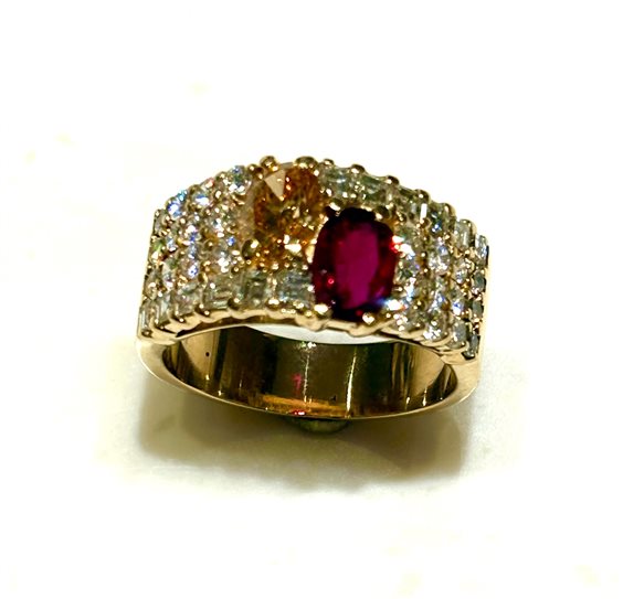 Anello Sommer Gioielli Donna Pezzi unici in Oro giallo Diamante 1.15 Ct RUB/FANCY ART - RUB/FANCY ART